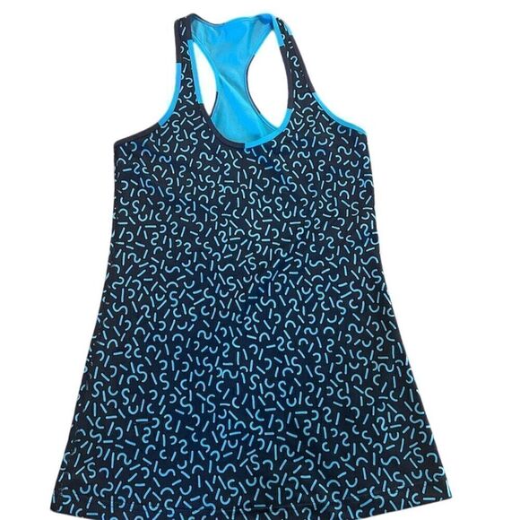 Lululemon Women's SeaWheeze Racerback Tank Blue Squiggles Standard Size 4 - Picture 1 of 8
